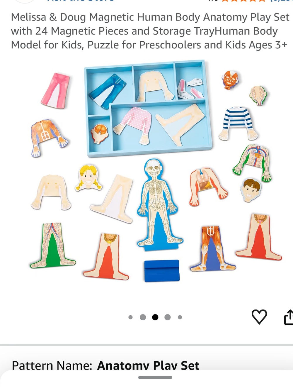 Melissa & Doug Magnetic Human Body Anatomy Play Set with 24 Magnetic Pieces